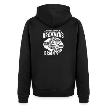 Schlagzeug Drummer Drum Schlagzeuger - Unisex Premium Bio Zip Hoodie - Schwarz - Hinten - Nico (187cm)