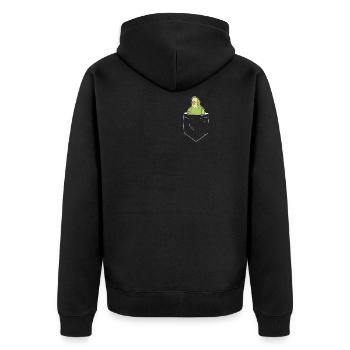Wellensittich Nymphensittich Brusttasche - Unisex Premium Bio Zip Hoodie - Schwarz - Hinten - Nico (187cm)
