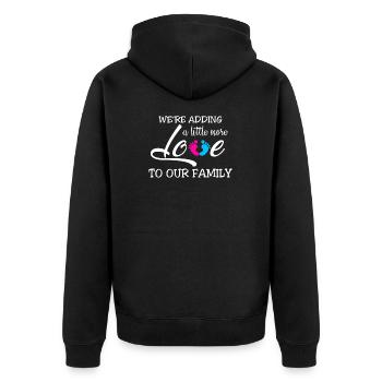 Baby shower pregnancy pregnant baby bump baby - Unisex Premium Organic Zip Hoodie - black - Back - Nico (187cm)
