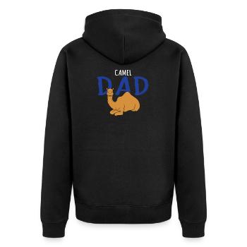 Camel Dad - Camel Lover Gift - Dad Gift - Unisex Premium Bio Zip Hoodie - Schwarz - Hinten - Nico (187cm)