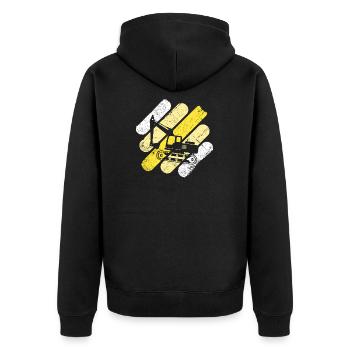Excavator - Unisex Premium Organic Zip Hoodie - black - Back - Nico (187cm)