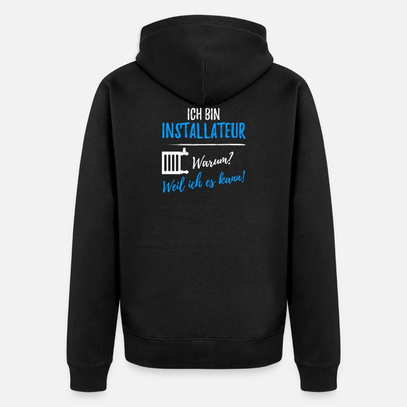 Klempner - Unisex Premium Bio Zip Hoodie - Schwarz