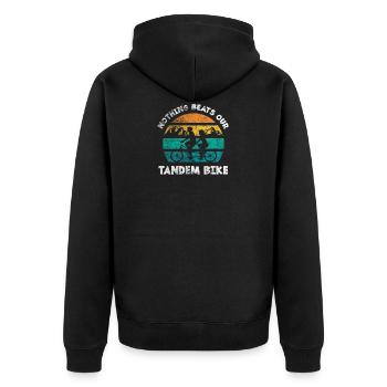 Tandem bike bike - Unisex Premium Organic Zip Hoodie - black - Back - Nico (187cm)