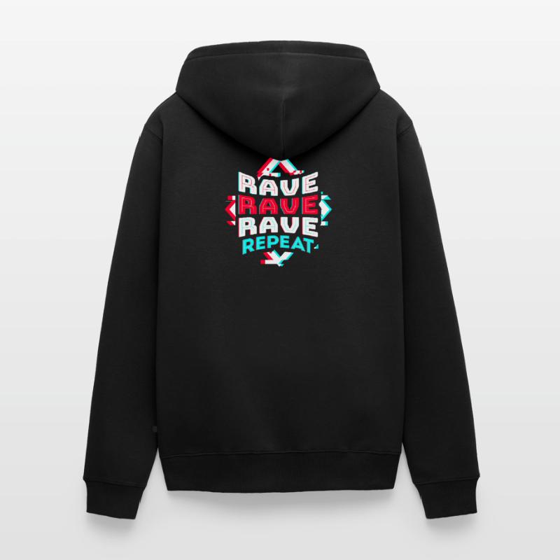 Techno Rave EDM Electronic Dubstep D&B Unisex Premium Bio Zip Hoodie