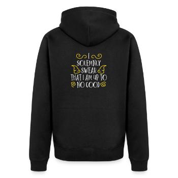 Solemnly Swear| Up to No Good| Magic| Movie Line - Unisex Premium Bio Zip Hoodie - Schwarz - Hinten - Nico (187cm)