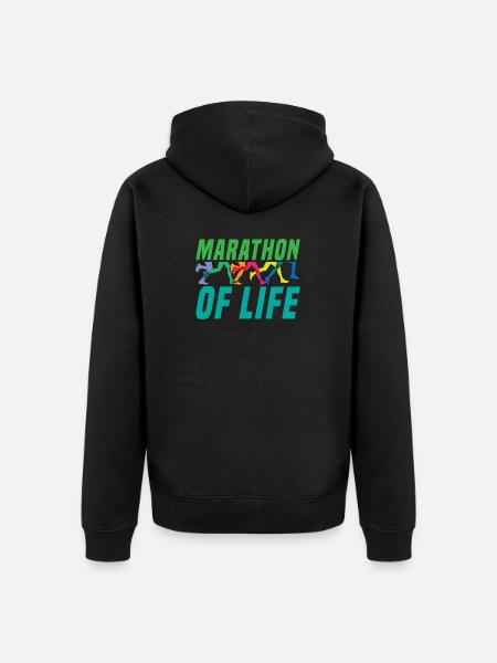 Marathon de course à pied - Veste à capuche bio Premium Unisexe - noir