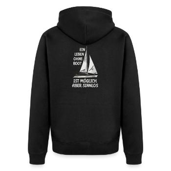 La vie sans bateau - Veste à capuche bio Premium Unisexe - noir - Dos - Nico (187cm)