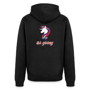 T-shirt Isi Going cheval islandais - Veste à capuche bio Premium Unisexe - noir - Dos - Nico (187cm)