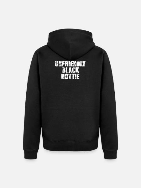 Unfriendly black hottie - Unisex Premium Organic Zip Hoodie - black
