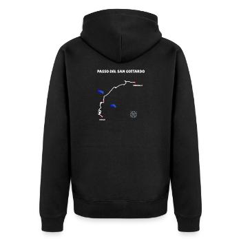 Gotthard Pass Passo del San Gottardo Serpentine - Unisex Premium Organic Zip Hoodie - black - Back - Nico (187cm)