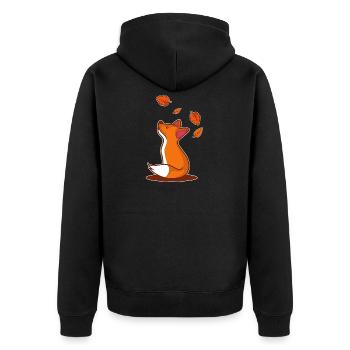 Cadeau de fan d'automne de feuille de renard nature - Veste à capuche bio Premium Unisexe - noir - Dos - Nico (187cm)