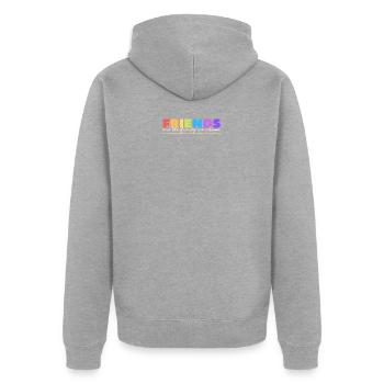 différent est bon pour l'égalité, les vibrations d'acceptation - Veste à capuche bio Premium Unisexe - gris chiné - Dos - Nico (187cm)