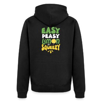 Conception de cadeau drôle de petit pois facile à presser au citron - Veste à capuche bio Premium Unisexe - noir - Dos - Nico (187cm)