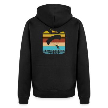 Fallschirmspringen Fallschirmspringer Geschenk - Unisex Premium Bio Zip Hoodie - Schwarz - Hinten - Nico (187cm)