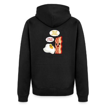 Love Bacon Egg Fried Bacon Lover Gift - Unisex Premium Organic Zip Hoodie - black - Back - Nico (187cm)