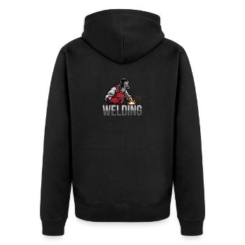 The Welding - Unisex Premium Organic Zip Hoodie - black - Back - Nico (187cm)