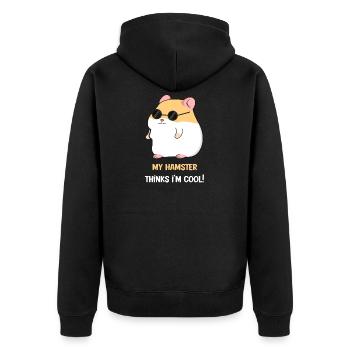Hamster sunglasses cool gangster - Unisex Premium Organic Zip Hoodie - black - Back - Nico (187cm)