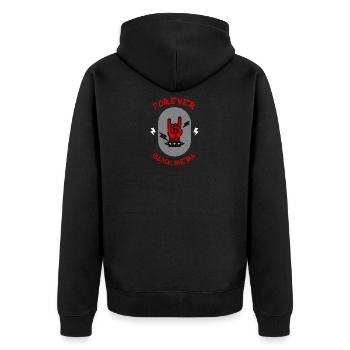 Forever Black Metal Geschenk - Unisex Premium Bio Zip Hoodie - Schwarz - Hinten - Nico (187cm)