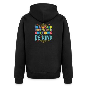 Autismus Autist Asperger Syndrom Puzzel Geschenk - Unisex Premium Bio Zip Hoodie - Schwarz - Hinten - Nico (187cm)