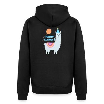 Lama de fête - Veste à capuche bio Premium Unisexe - noir - Dos - Nico (187cm)