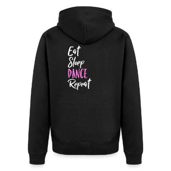 Eat sleep dance repeat - Unisex Premium Organic Zip Hoodie - black - Back - Nico (187cm)