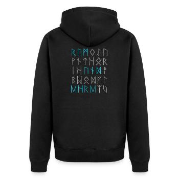 Glory and glory runes Norse Vikings - Unisex Premium Organic Zip Hoodie - black - Back - Nico (187cm)
