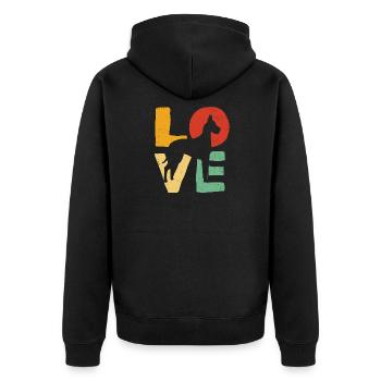Love Great Dane Shirt - Cadeau d'amant de chien Great Dane - Veste à capuche bio Premium Unisexe - noir - Dos - Nico (187cm)