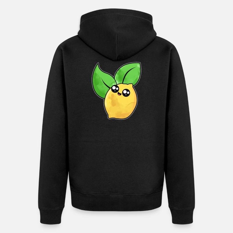 Visage de citron mignon - Veste à capuche bio Premium Unisexe - noir