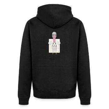 Schwan mit eye chart Augentest - Unisex Premium Bio Zip Hoodie - Schwarz - Hinten - Nico (187cm)