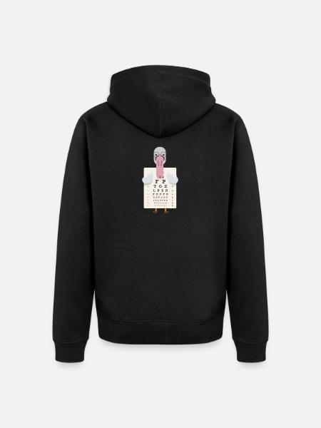 Swan with eye chart eye test - Unisex Premium Organic Zip Hoodie - black