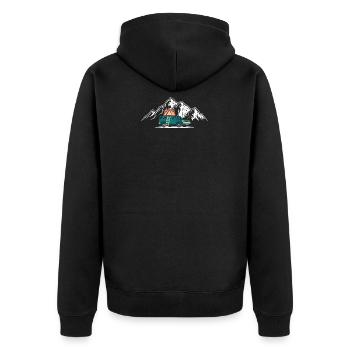 Camping Auto Autodachzelt Minicamper mit Dachzelt - Unisex Premium Bio Zip Hoodie - Schwarz - Hinten - Nico (187cm)