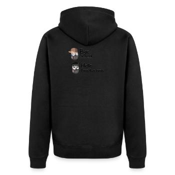 owl graduation - Unisex Premium Organic Zip Hoodie - black - Back - Nico (187cm)