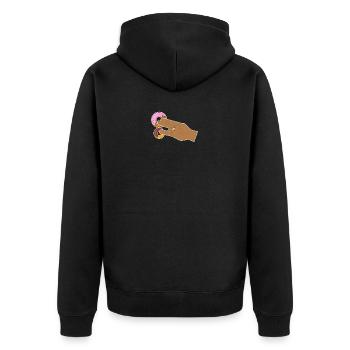 deux pour le rose un pour le fou fou humour - Veste à capuche bio Premium Unisexe - noir - Dos - Nico (187cm)