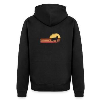 Black cat - Unisex Premium Organic Zip Hoodie - black - Back - Nico (187cm)