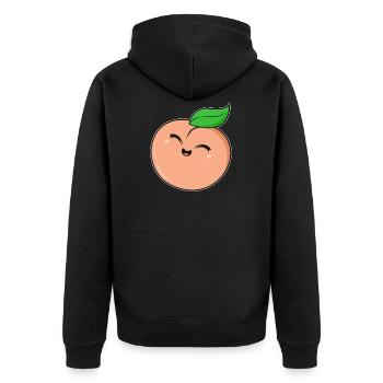 Cute peach face - Unisex Premium Organic Zip Hoodie - black - Back - Nico (187cm)