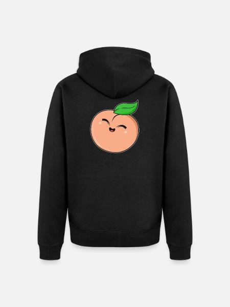 Cute peach face - Unisex Premium Organic Zip Hoodie - black