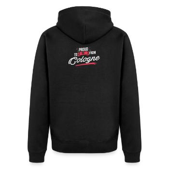 Fiers d'être de Cologne - Fiers résidents de Cologne - Veste à capuche bio Premium Unisexe - noir - Dos - Nico (187cm)