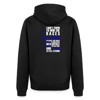 Cadeau drôle pour les nageurs - Veste à capuche bio Premium Unisexe - noir - Dos - Nico (187cm)