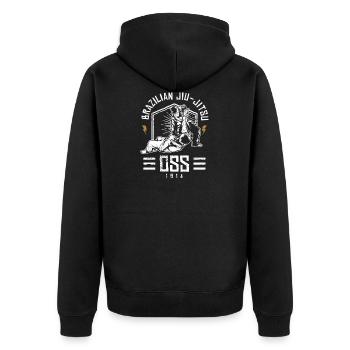 Leglock Brazilian Jiu Jitsu BJJ Gift Design Idea - Unisex Premium Organic Zip Hoodie - black - Back - Nico (187cm)