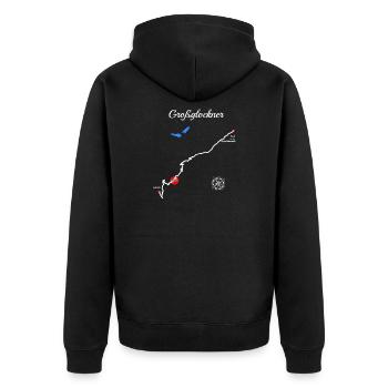 Großglockner-Hochalpenstraße Serpentine Pass - Unisex Premium Bio Zip Hoodie - Schwarz - Hinten - Nico (187cm)