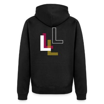 L - initial letter design gifts - Unisex Premium Organic Zip Hoodie - black - Back - Nico (187cm)