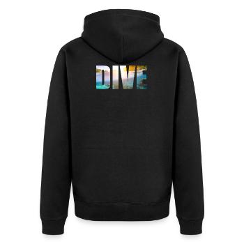 DIVE Geschenkidee für Taucher Tauchen scuba diving - Unisex Premium Bio Zip Hoodie - Schwarz - Hinten - Nico (187cm)