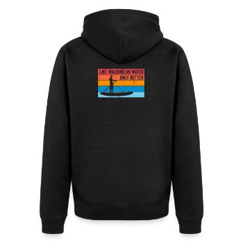 Stand-up paddling Stand-up paddling Stand-up paddlers Paddlers - Unisex Premium Organic Zip Hoodie - black - Back - Nico (187cm)
