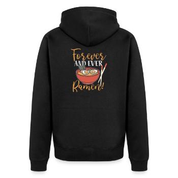 Ramen Liebe - Unisex Premium Bio Zip Hoodie - Schwarz - Hinten - Nico (187cm)