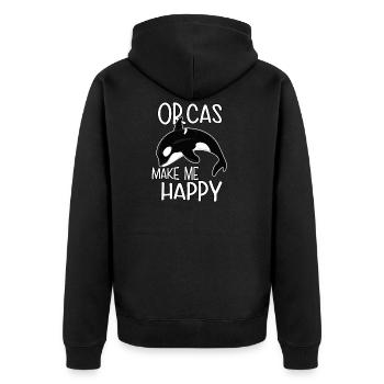 Les orques me rendent heureux. Orque épaulard - Veste à capuche bio Premium Unisexe - noir - Dos - Nico (187cm)