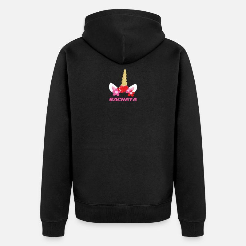 Bachata Einhorn - Unisex Premium Bio Zip Hoodie - Schwarz