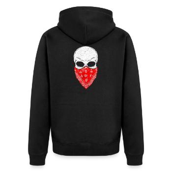 Fearless Skeleton Skull Head Red Bandana - Veste à capuche bio Premium Unisexe - noir - Dos - Nico (187cm)