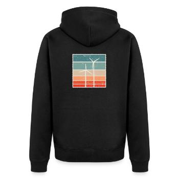 Windpark Windrad Windkraft Grafik - Unisex Premium Bio Zip Hoodie - Schwarz - Hinten - Nico (187cm)