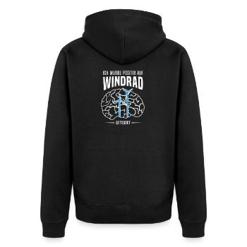 Windpark Windrad Windkraft - Positiv getestet - Unisex Premium Bio Zip Hoodie - Schwarz - Hinten - Nico (187cm)