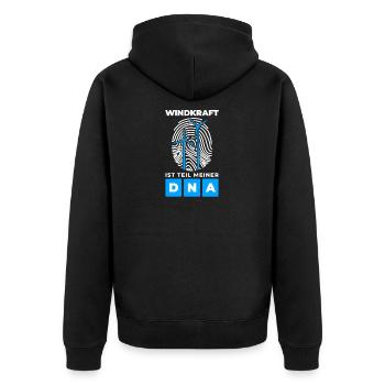 Windpark Windrad Windkraft - Meine DNA - Unisex Premium Bio Zip Hoodie - Schwarz - Hinten - Nico (187cm)